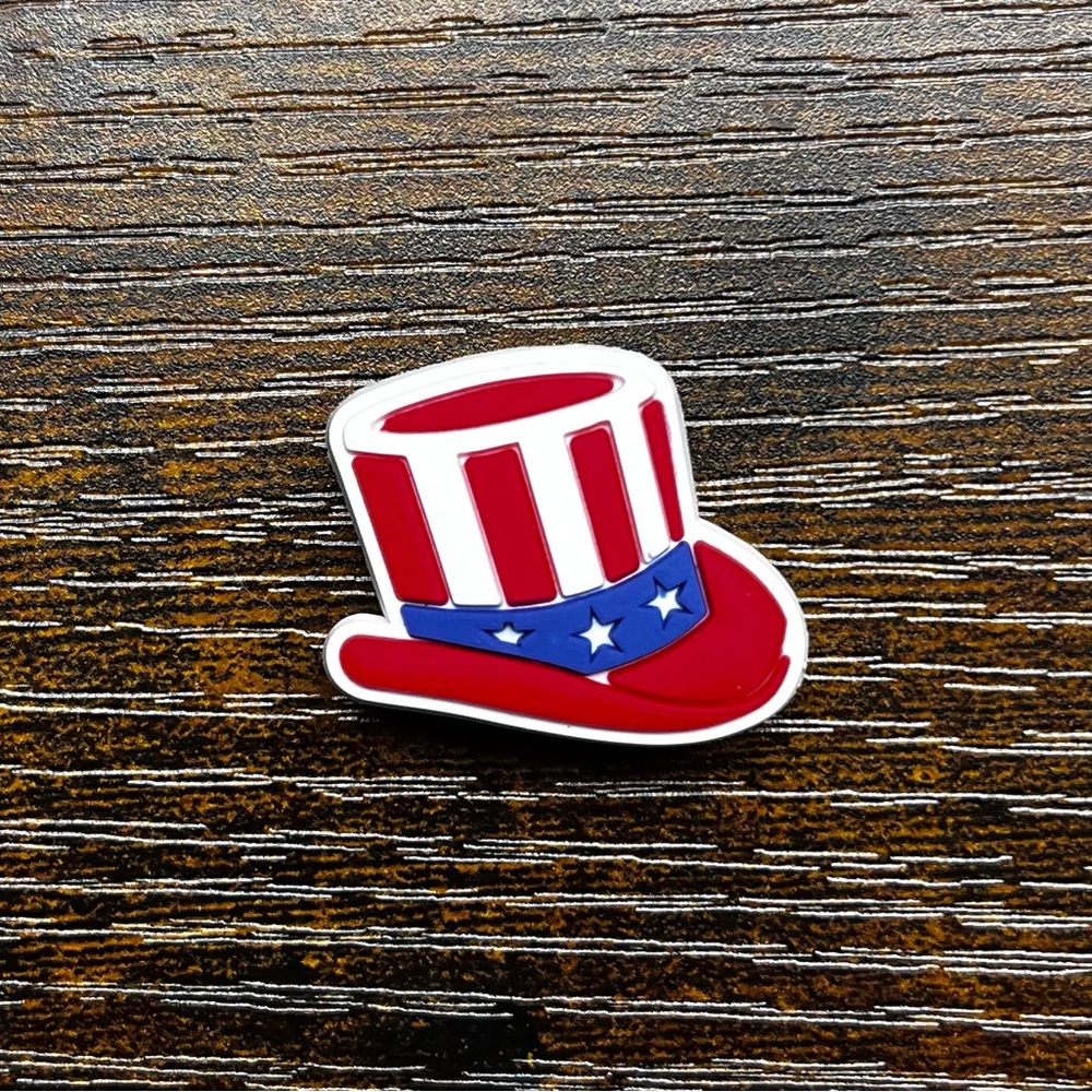 Patriotic Top Hat Croc Charm